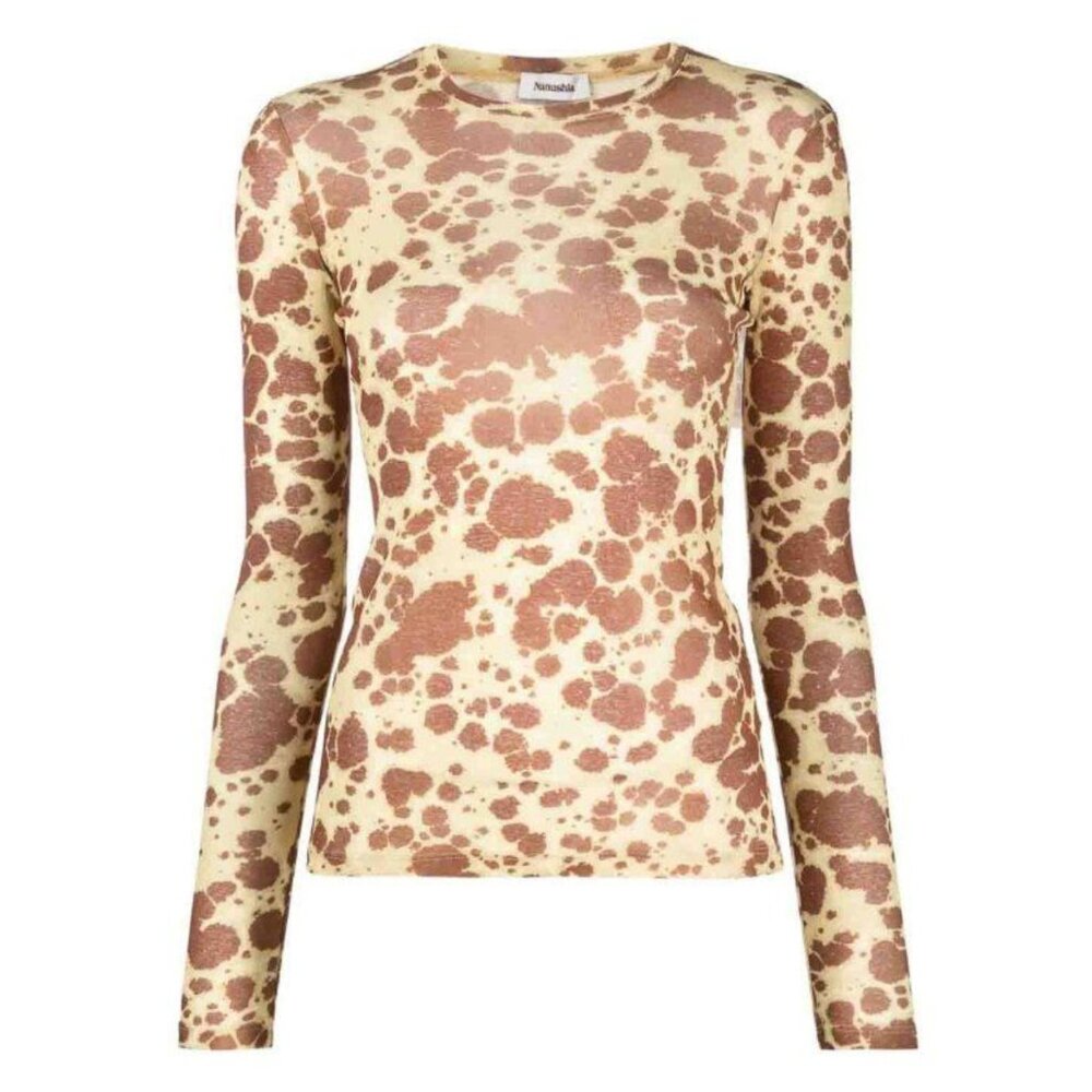 Nanushka Lymee Long Sleeve Tie Dye Mesh Top NWT Size Small - Picture 2 of 11